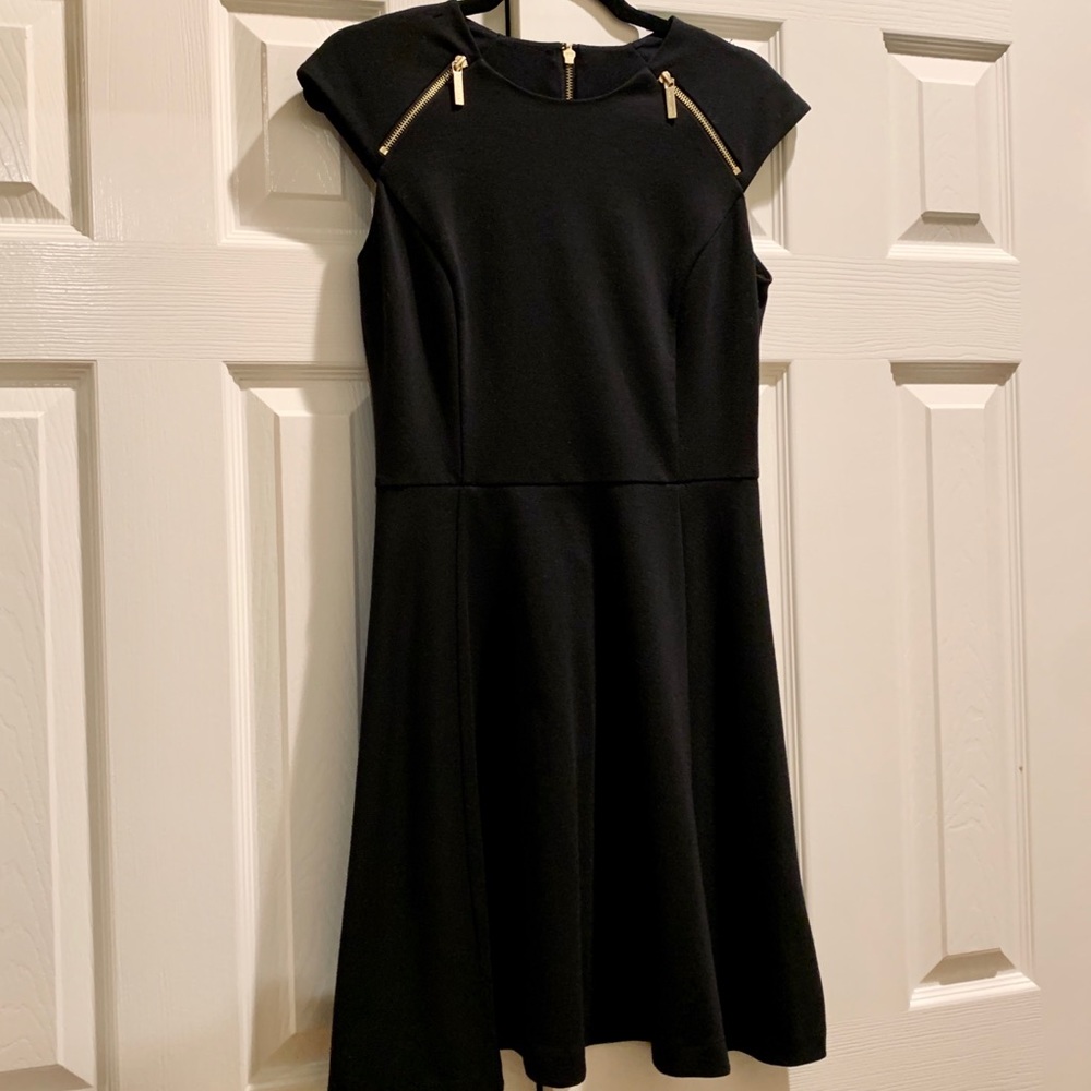 Michael Kors Black a-line Dress with Gold Hardware